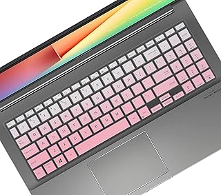 Keyboard Cover for 15.6" ASUS VivoBook S15 S533 S533FA K3502/ASUS VivoBook 15 S513 S513IA K513 F513 X513 M513 M3502,ASUS Laptop E510 L510 L510MA-DS04,ASUS ZenBook Pro 15 UX535 UM535QE-Gradual Pink