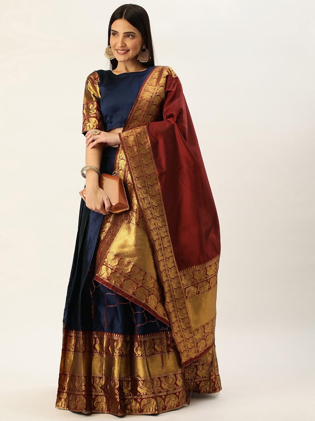 HSD Lehenga Choli mit Dupatta Indische Hochzeit Party Wear Lehenga für Frauen komplett genäht