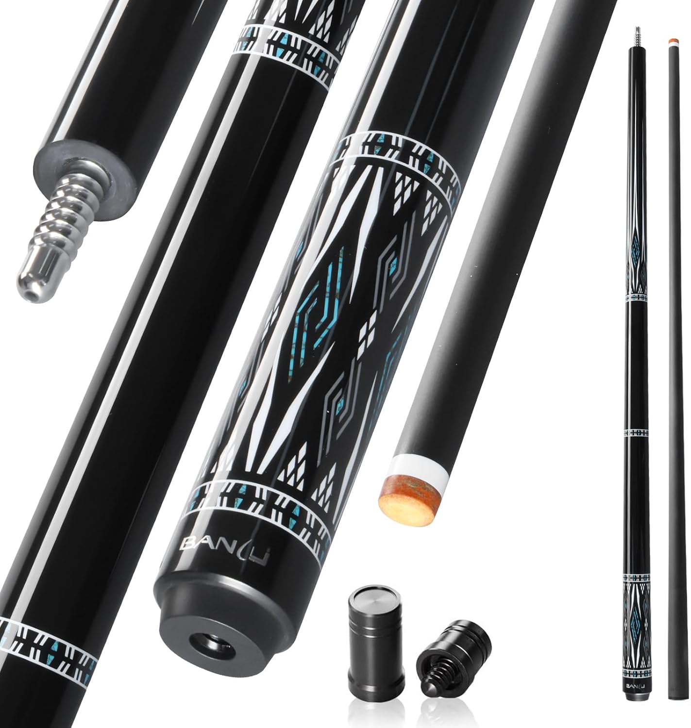 Banly Carbon Fiber Pool Cue Stick - 58" Professional Pool Sticks for Adults, 20-21 oz Professional Billiard Cue Sticks with 3/8 * 8 Joint and 12.5mm Tip