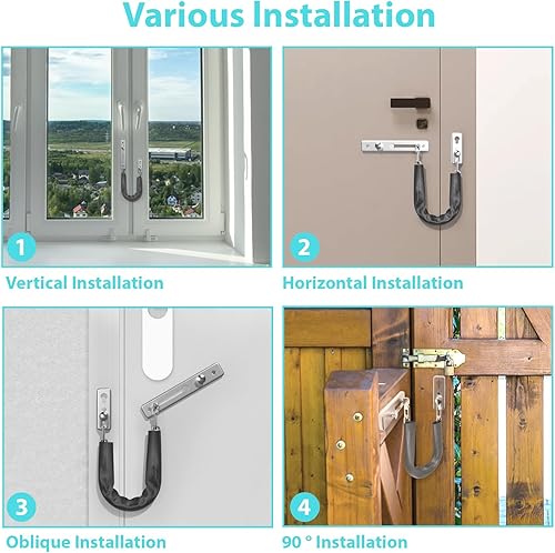 Miniatura 5 de Cerradura de cadena de puerta, cerradura de puerta de cadena, pestillo de puerta, cerraduras de seguridad con tornillos, protector de puerta de