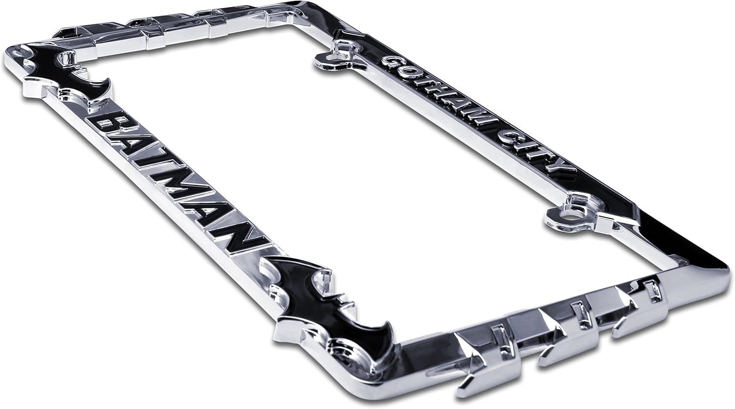 Elektroplate Officially Licensed - DC Comics Batman Chrome-Plated All-Metal Standard Size Premium 3D License Plate Frame Tag Holder for Cars/SUVs/Trucks Weather-Proof Automotive Accessory