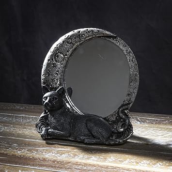 Pacific Giftware Moon Mirror with Iniquitous Black Cat