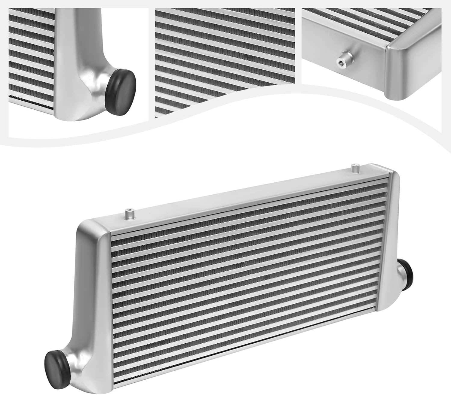Universal Aluminum Intercooler 31x12x3 Inch, 2.5" Inlet/Outlet, Front Mount Turbo Intercooler for Turbocharged Vehicles, Direct Fit Replacement