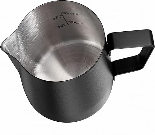 Miniatura 7 de HULISEN Jarra de leche de 6.8 oz6.8 fl oz, jarra de espuma al vapor de café con leche de café expreso, taza para verter