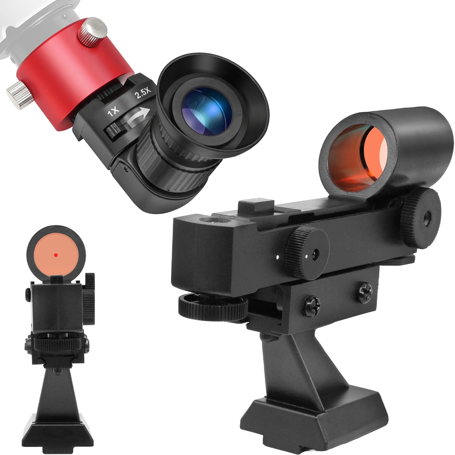 Right Angle Viewfinder with Polar Scope Metal Adapter - Bundle Finderscope Starpointer