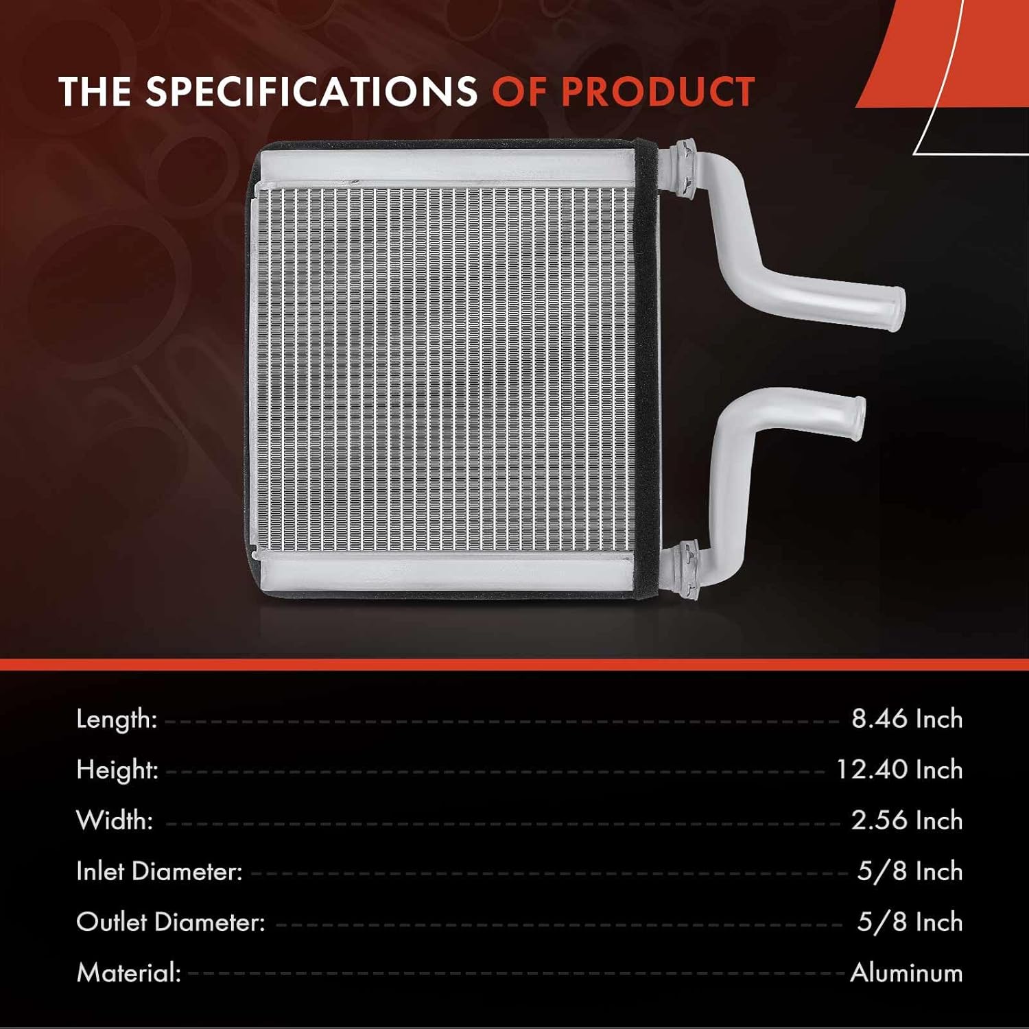 A-Premium HVAC Heater Core Compatible with Dodge Ram 1500 2002-2008 Ram 2500/3500 2002-2009 Ram 4000 4500 5500 Replace# 68004228AB, 5073971AA