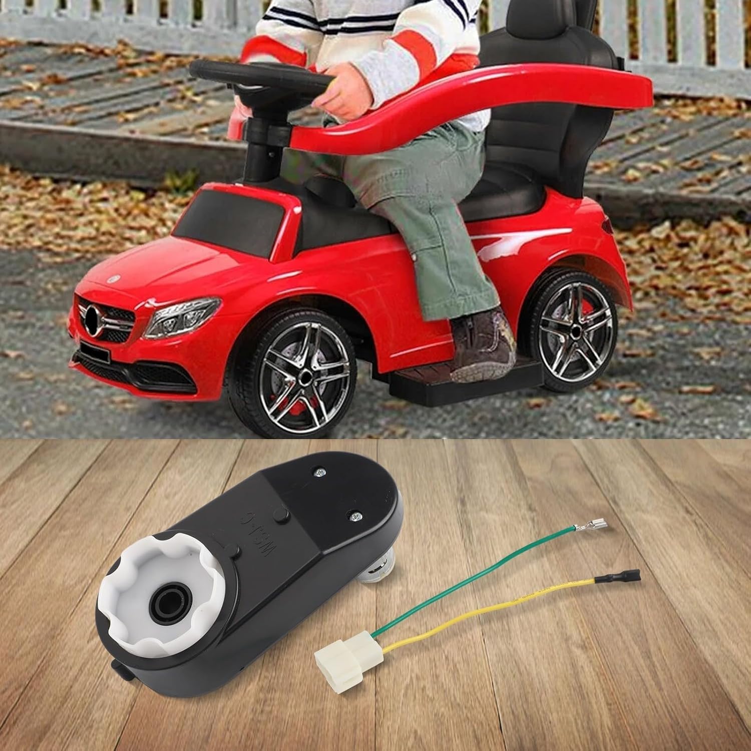 Electric Gearbox for Ride On Car, RS390 RS550 12V High Torque DC Motor Replacement with Metal Gears, Low Noise Toy Car Parts, Black(RS390 12V 12000RPM)