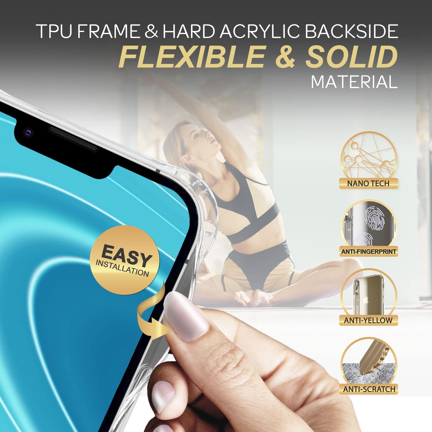 NALIA Cover Ibrida Per IPhone 14, Custodia Trasparente Anti-Giallo Con Cornice Nera Silk Touch, Dorso Duro E Bordi Morbidi, Protezione Da Cadute E Graffi, Compatibile Con MagSafe
