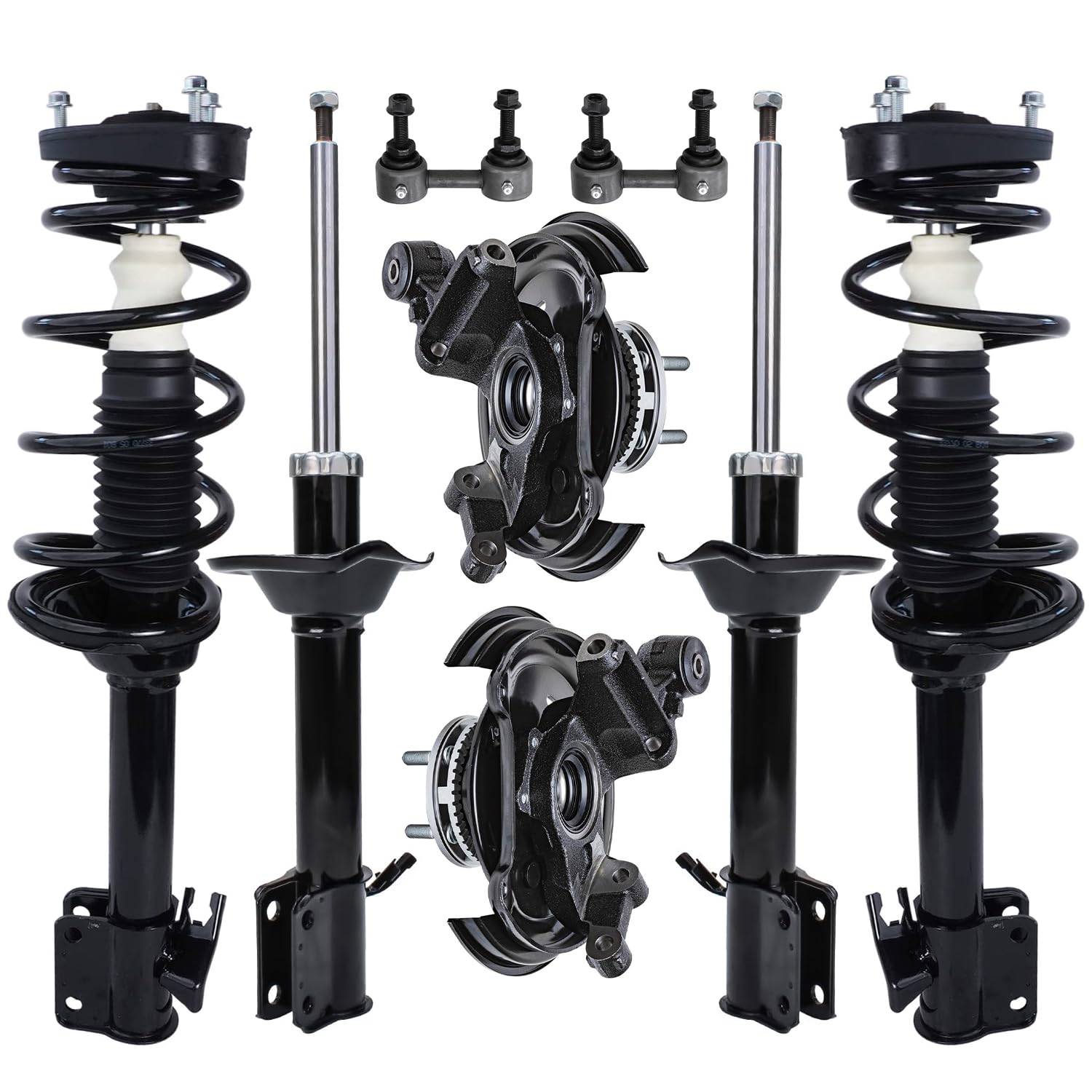 Detroit Axle - Rear Steering Knuckles &amp; Hub Bearings Struts Shocks Sway