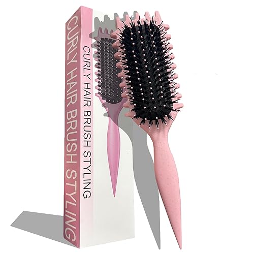IBOPUXIU Cepillo para Rizos, Peine Pelo Rizado de Rizos Profesional, Cepillo Curly para Reducir el Tirón y la Separación, Bounce curl Brush para Hombres y Mujeres
