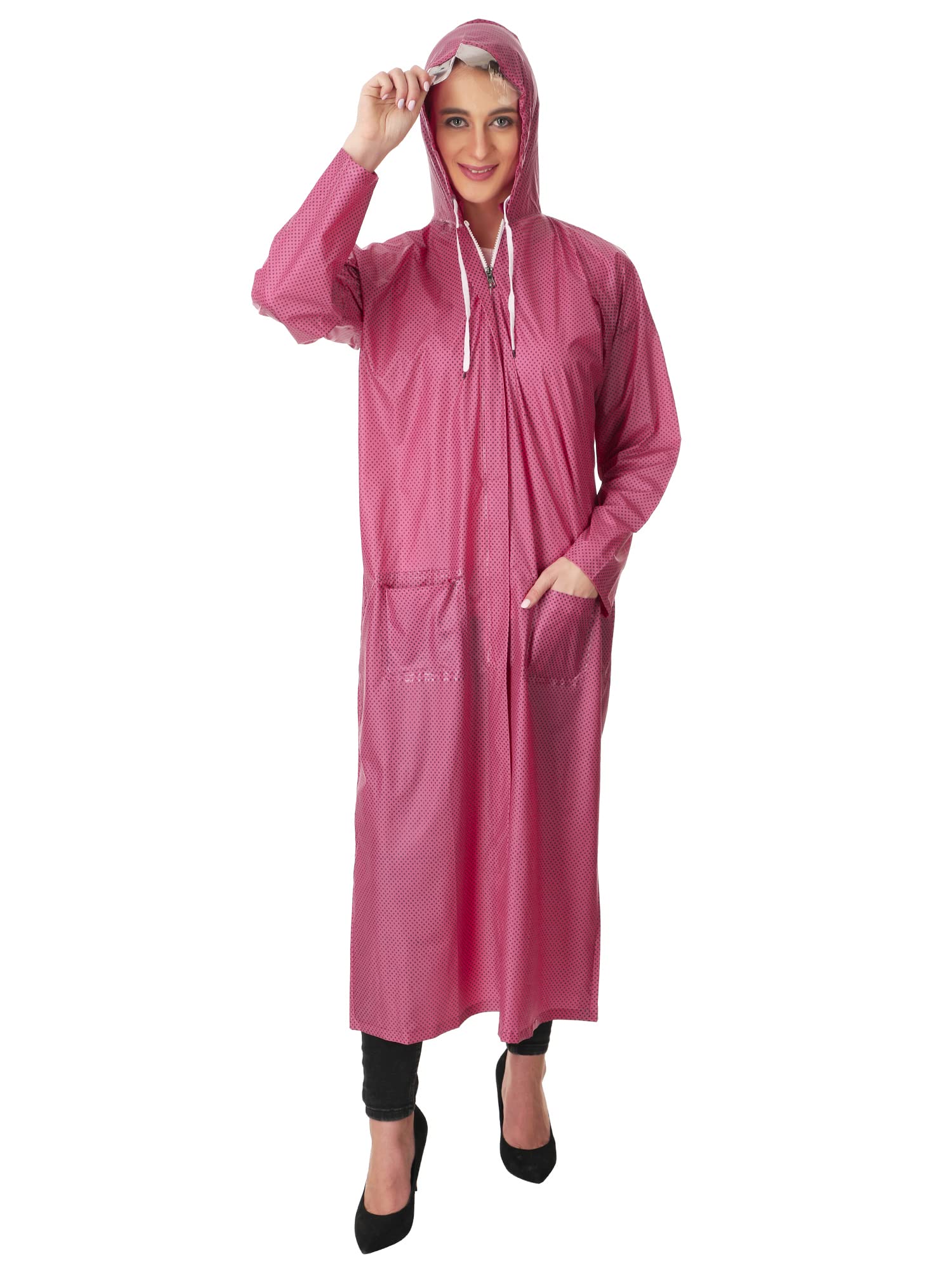 Trendy 2022 Women's/Girl Rain Coat/Rain Wear (Along with Cap) Absolute Comfortable and Made with 100% Water Proof Material.-image-44