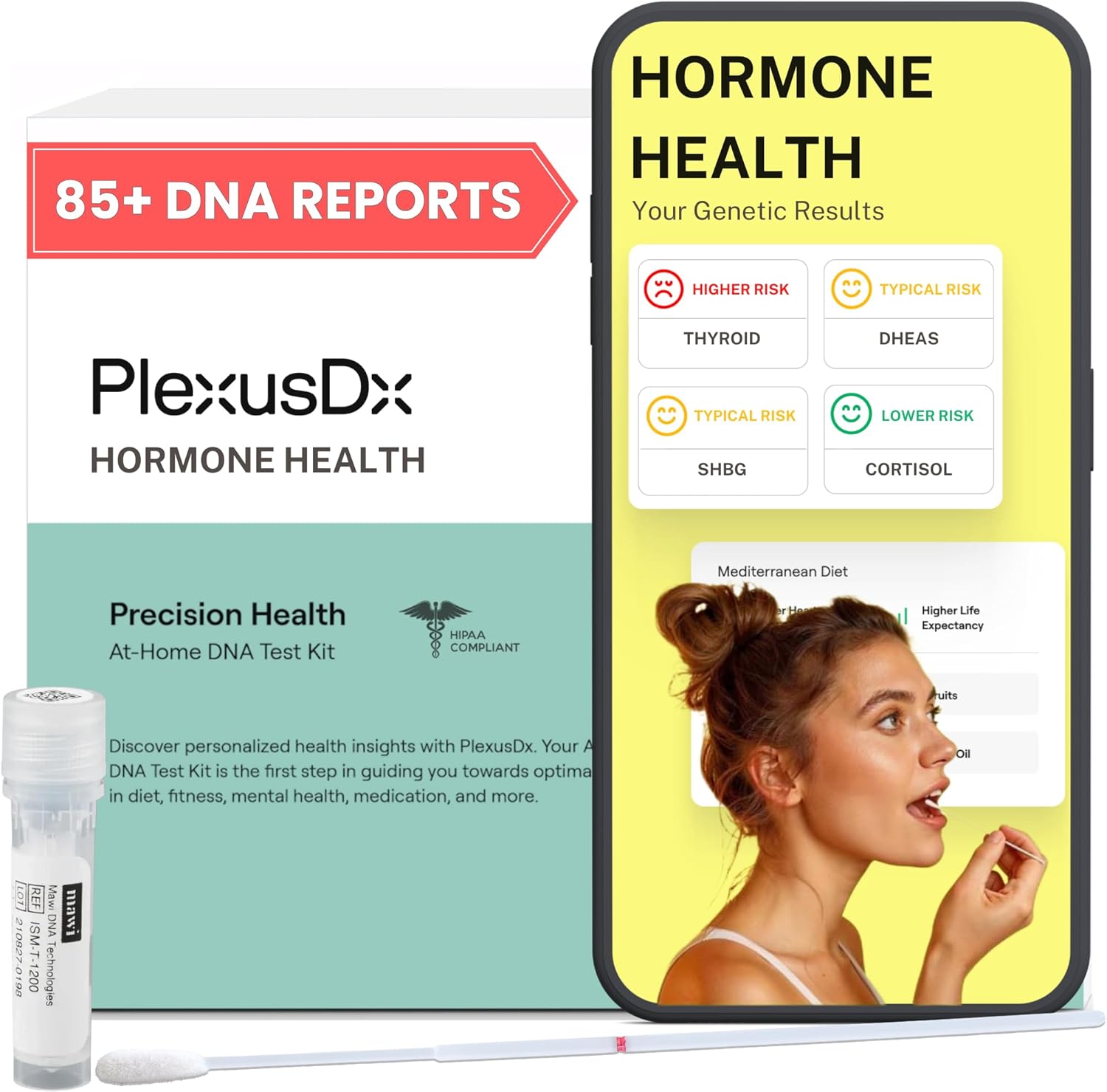 Hormone, Thyroid, & Reproductive Health Genetic Test | 85+ DNA Reports Including Thyroid, Hormones, Sexual, and Reproductive Health | Custom Supplement, Diet, and Lifestyle Recommendations