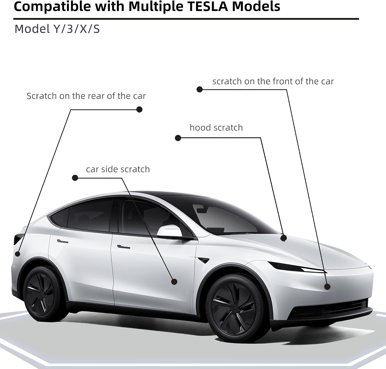 Pearl White Multi-Coat(PPSW) Car Paint Touch Up Pen Compatible with Tesla,2-In-1 Color Accurate Touch Up Car Scratch Repair Paint Match Tesla Series Automotive Scratch Remover for Nicks & Chips Repair