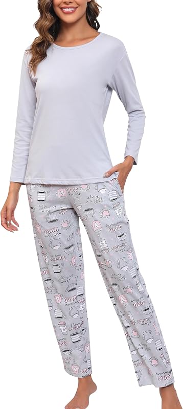 Pijama feminino PNAEONG de manga longa e calça comprida