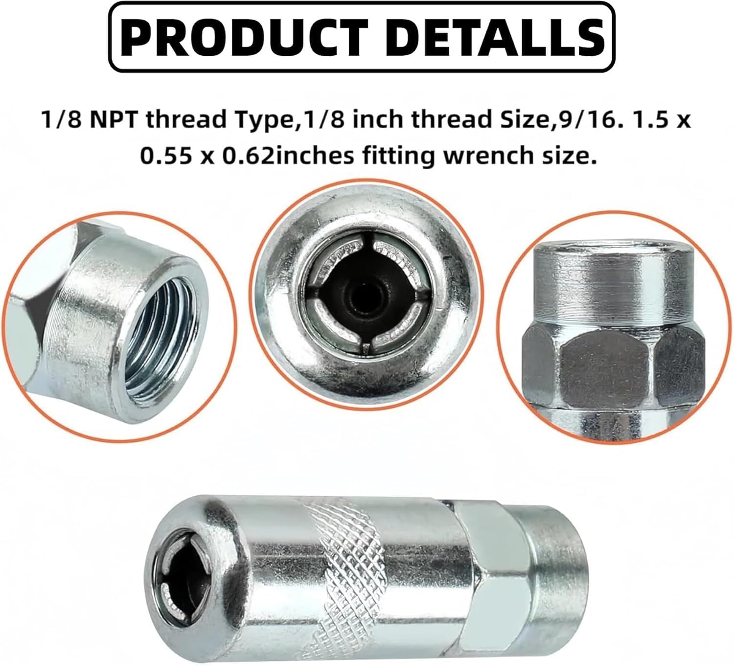 16P for Milwaukeie Grease Gun Coupler Tips 49-16-2649 Replacement Coupler | For Milwaukeie M18 2448-20, 2449-20, & M12 2450-20 Heavy-Duty