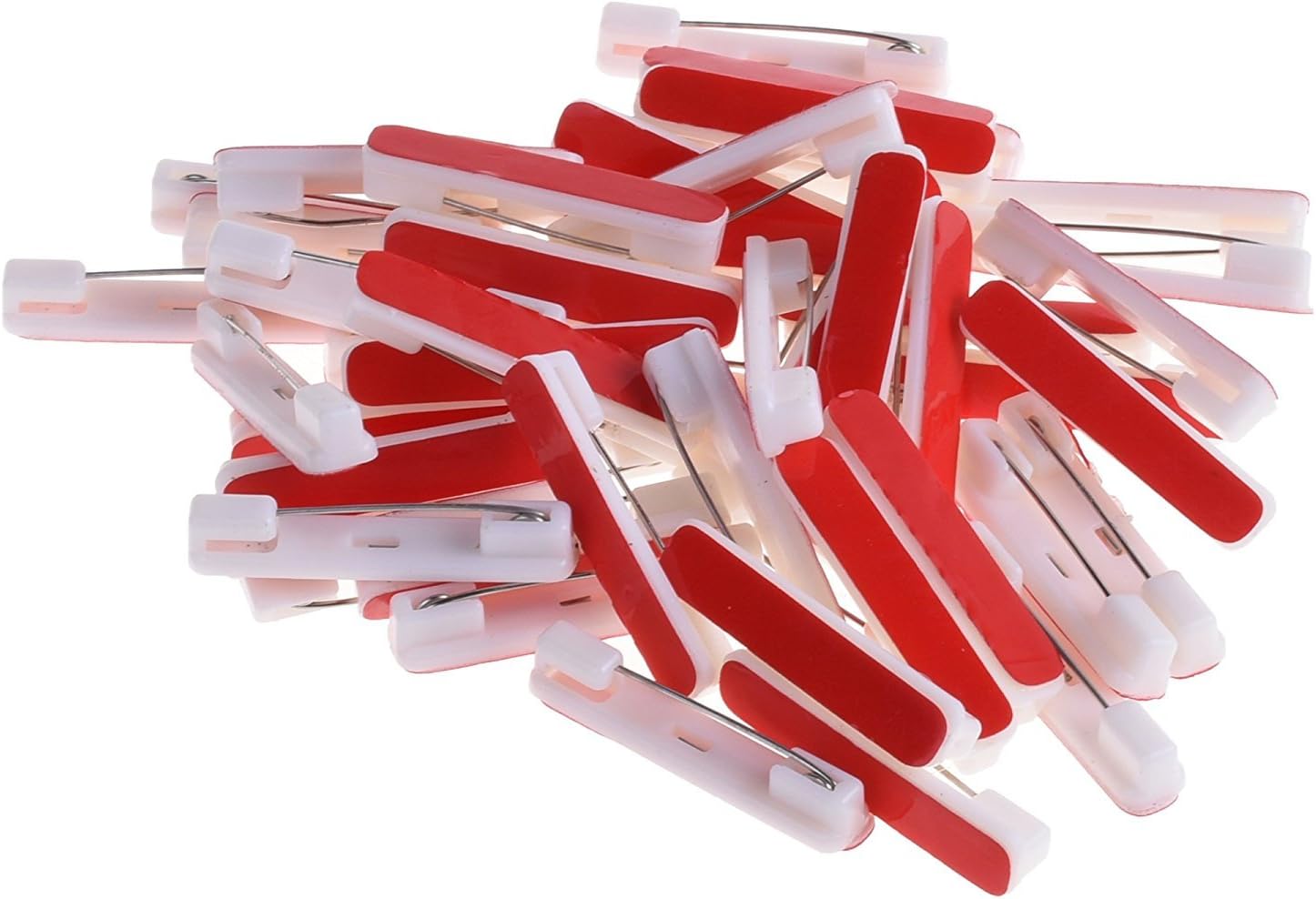 SYGA 100 Pices Self-Adhesive Bar Office Safety Pins for ID Badge Crafting (White)