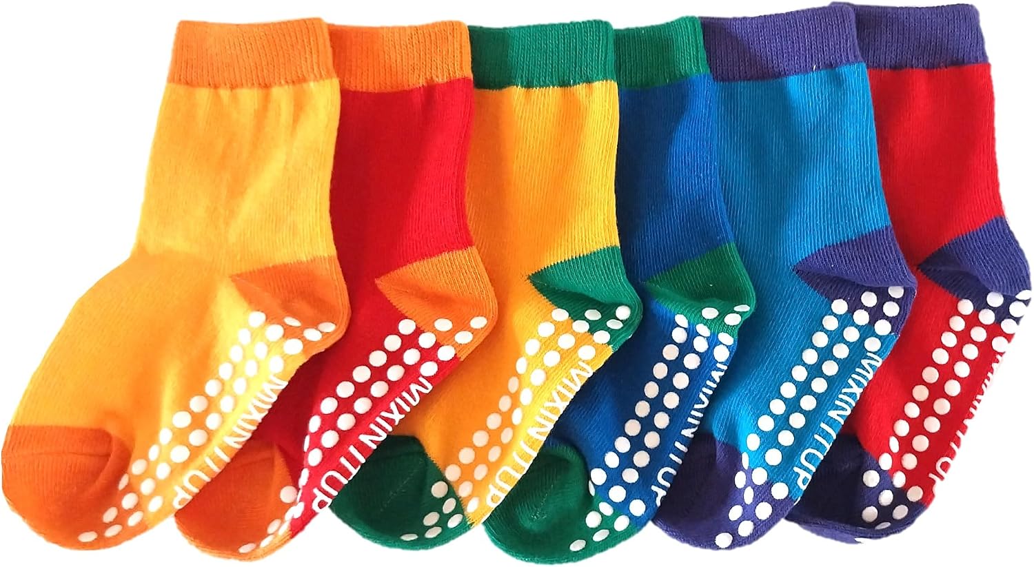 MIXIN ITUP Primary Colors Collection Socks - 3 Pair Pack - Fun Mismatch Multipack