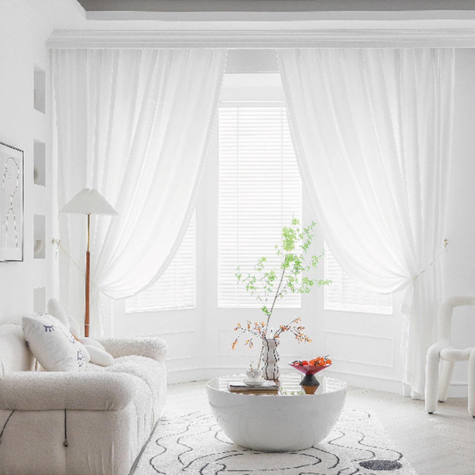 Voilages transparents salon et chambre rideaux oeillets pour lumière douce