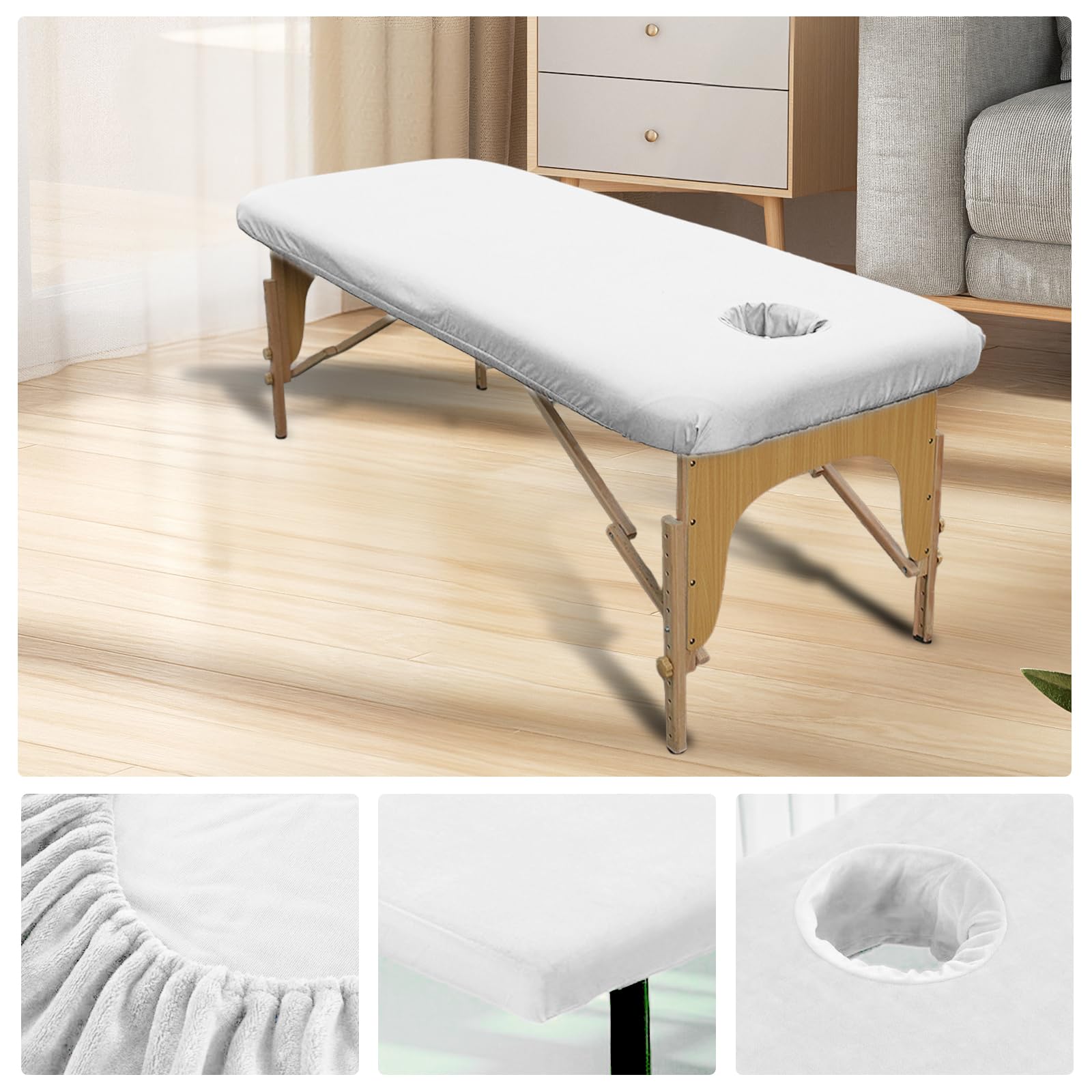 Rivestimento per Lettini da Massaggio: 80 x 190 cm, Resistente all'Olio, Lavabile con Foro, per Tavoli da Massaggio, Terme, Panchine Terapeutiche