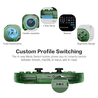 8Bitdo SN30 Pro - Green,Switch Wireless Bluetooth Game Controller Gamepad | Hall Effect Joystick Update, Switch Steam Mac PC Android Windows MacOS
