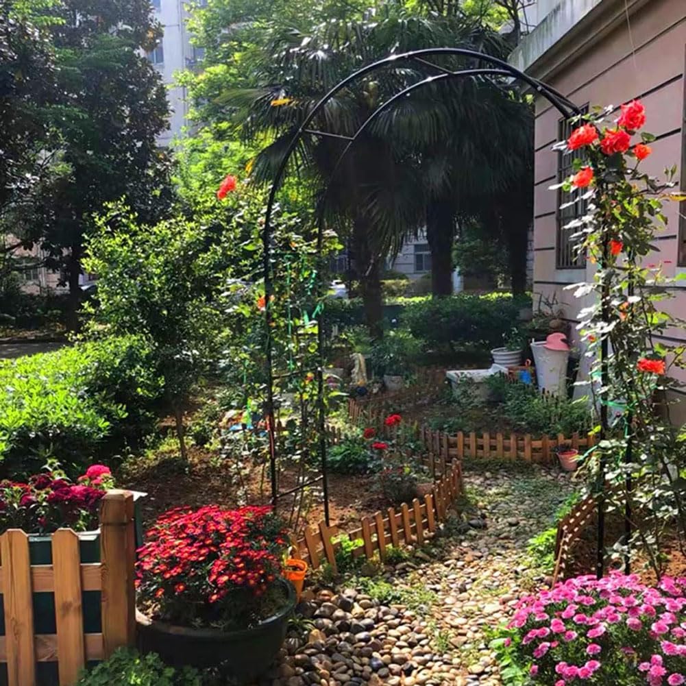 Large Garden Arch, Extra Wide 300/350Cm Garden Arbor Archway, Rose Arch for Roses Climbing Plants Support Black Green White,Black,W1.8M*H2.2M,White,W1.8M*H2.2M