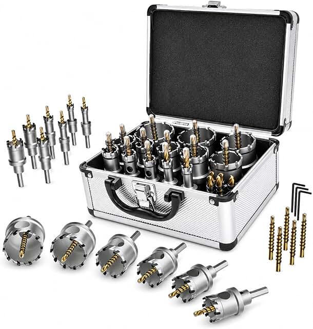 AZUNO 21-piece carbide hole saw kit with storage case