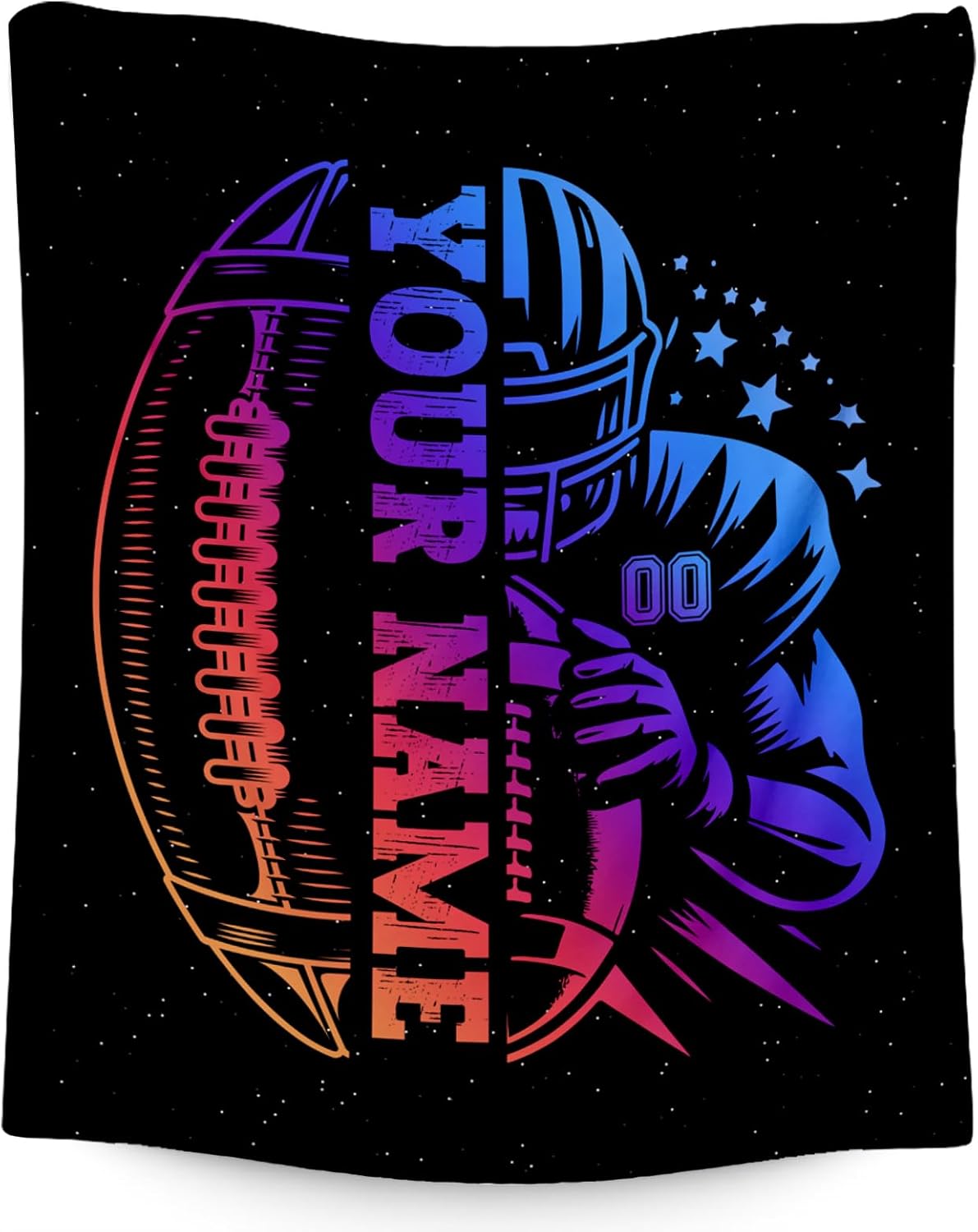 Football Blanket for Boys - Sports Gifts for Football Players Team - 60x80 Inches Large Throw for Adults - Soft Plush Flannel Blankets for Bedroom