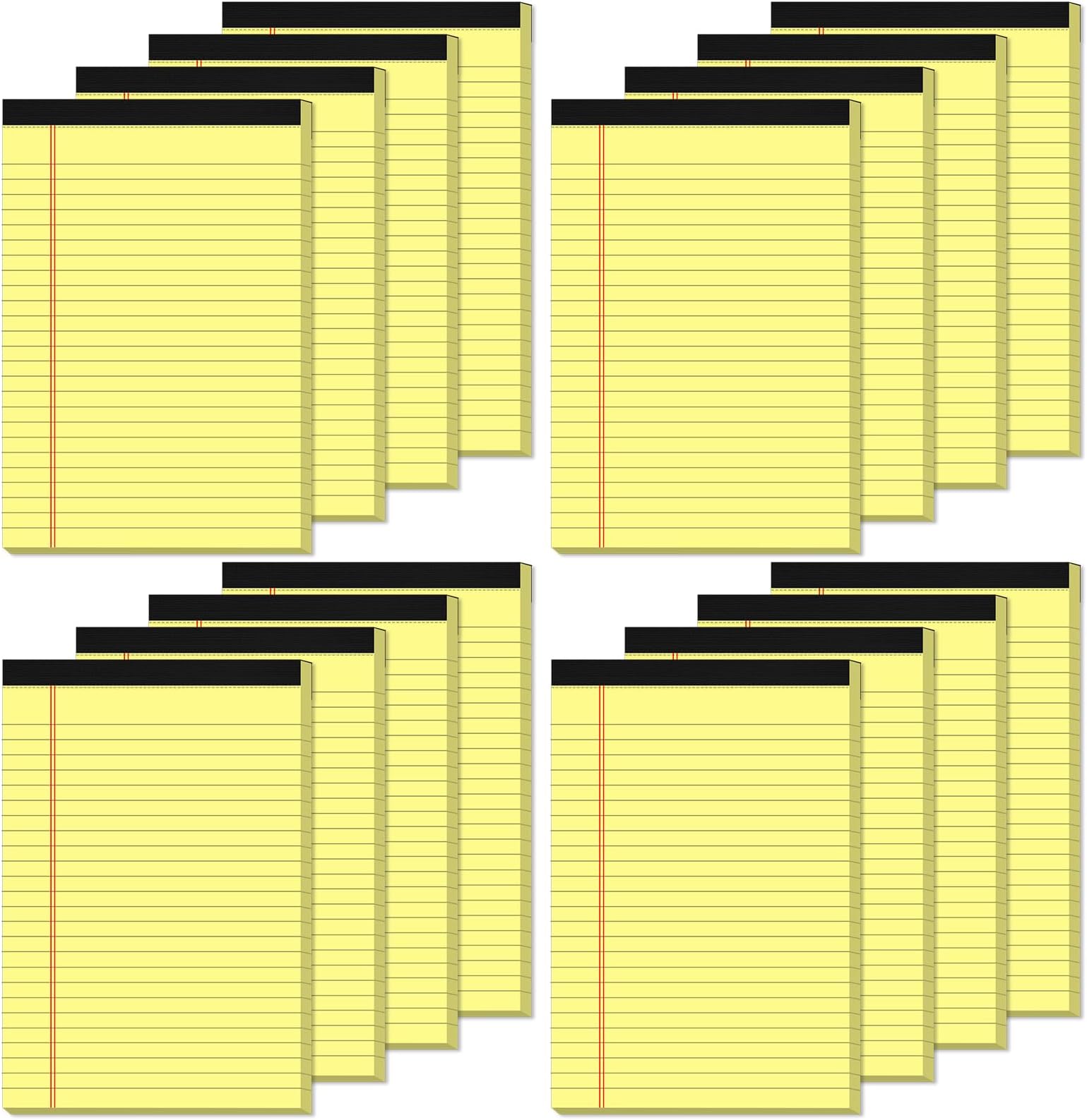 5" x 8" Yellow Legal Pads 16 Pack of Notepad 80gsm Thick Paper Writing Pad 25 Lines