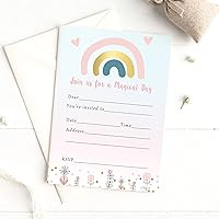 Vista 2 de 30 invitaciones fiesta de cumpleaños baby shower Boho Rainbow papel fotográfico