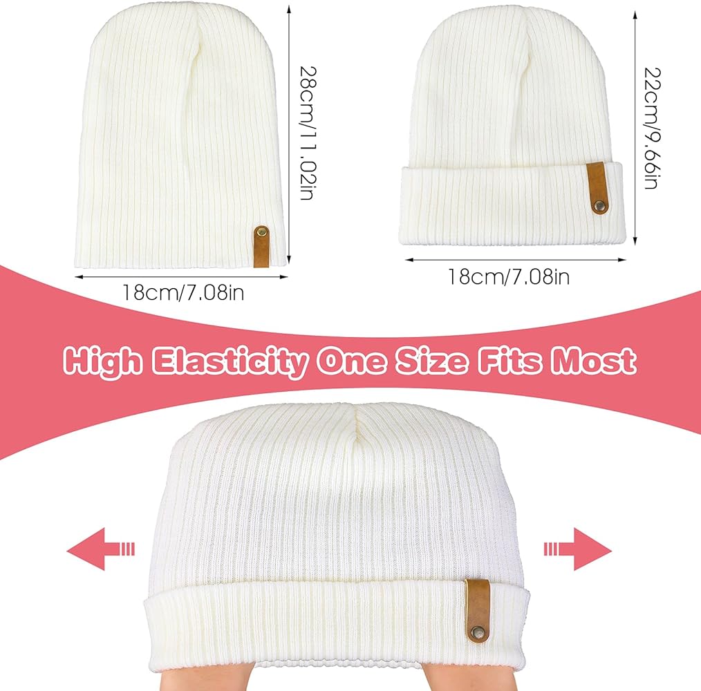 DIVINA VITAE Beanie Hats for Women Men, White Womens Winter Hats