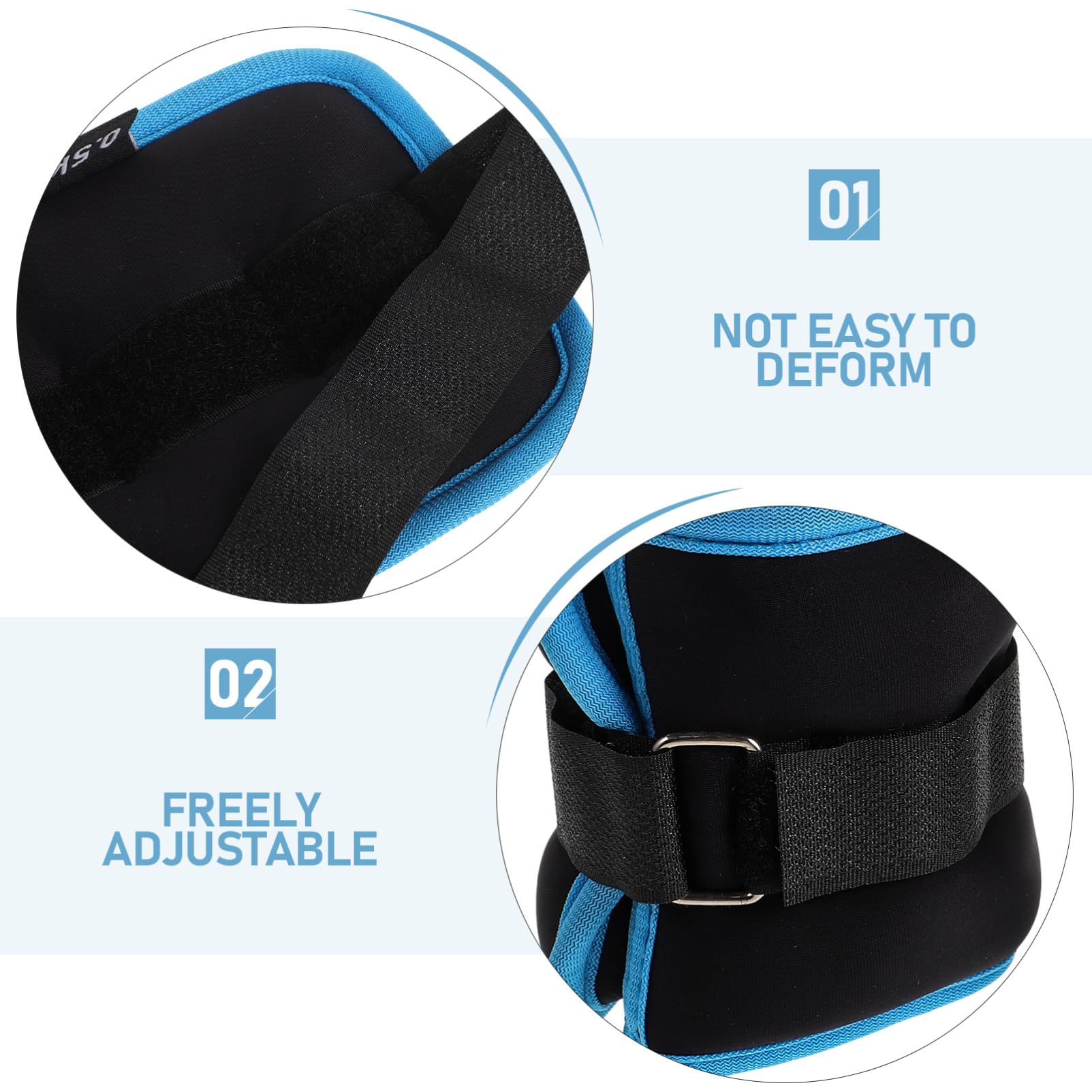 Pesi le Caviglie Professionali, Pesetti Polsi, 2 Pezzi da 0,5kg in Neoprene e Sabbia di Ferro, per Jogging e Allenamento