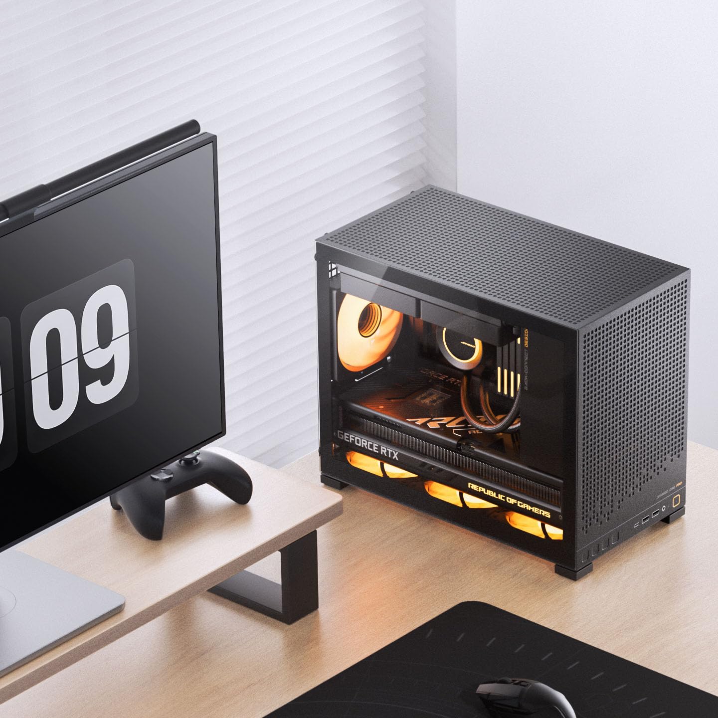 Jonsbo D32 PRO Case PC Nero – Case mATX compatto con supporto Back-Connect, vetro temperato, filtri antipolvere e raffreddamento high-end