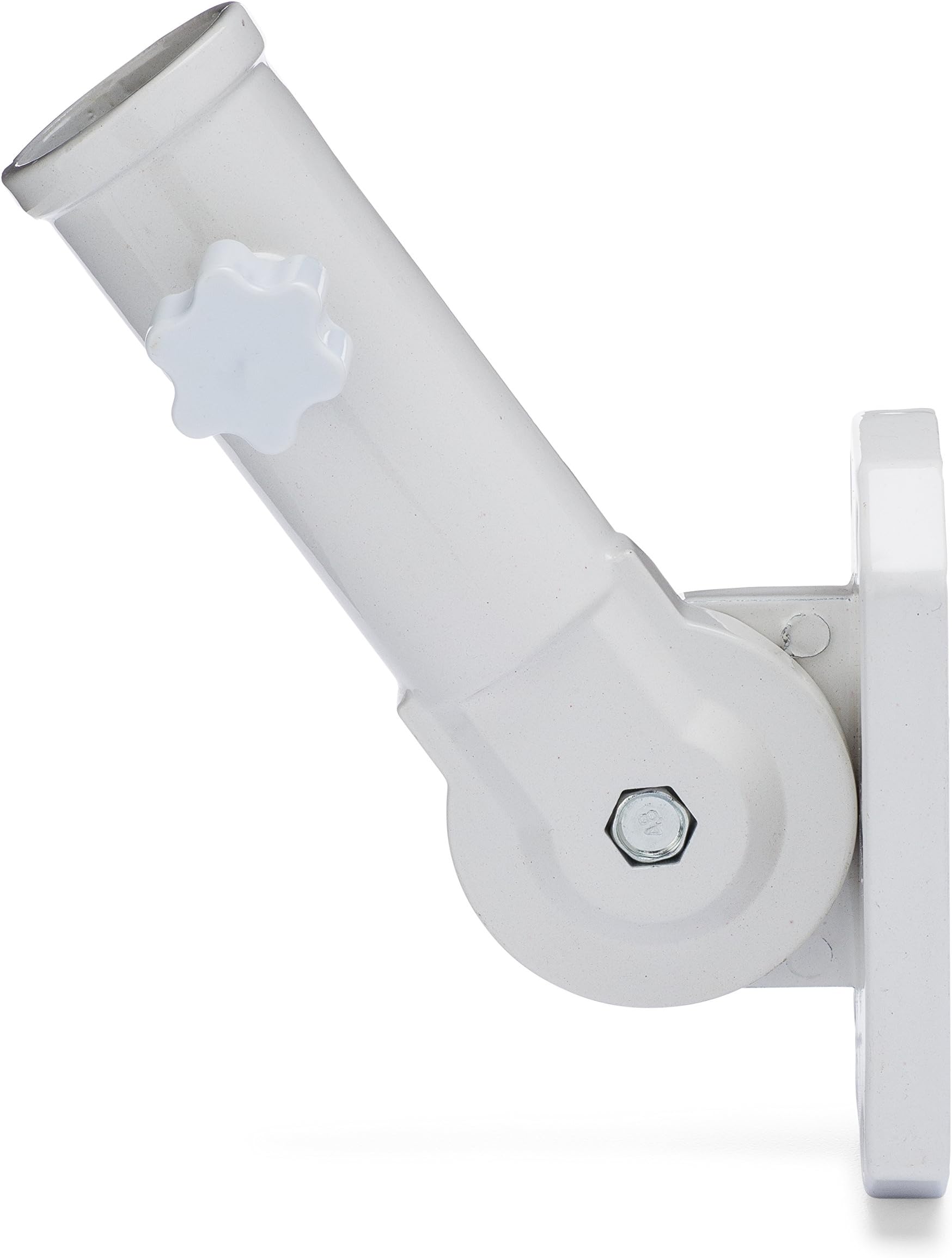 Adjustable Flag Pole Bracket Heavy Duty Aluminum All Weather Flag Display Holder (White)