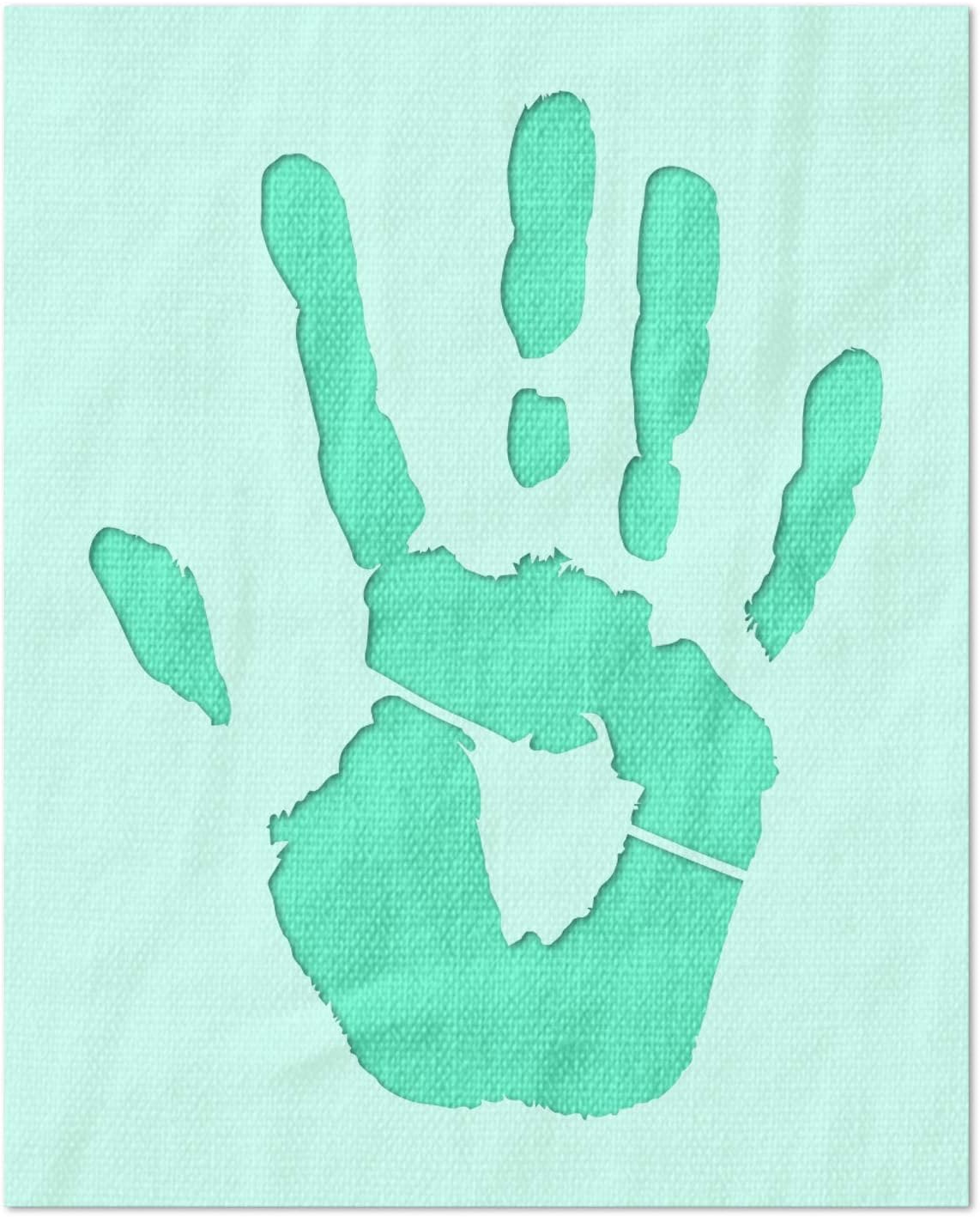 Stencil Stop Handprint Stencil - Reusable for DIY Projects, Painting, Drawing, Crafts - 14 Mil Mylar Plastic (13.88 x 18 inches)