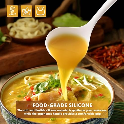 Miniatura 5 de Juego de utensilios de cocina de silicona, 6 utensilios de cocina resistentes al calor con mango de madera, utensilios de cocina antiadherentes sin