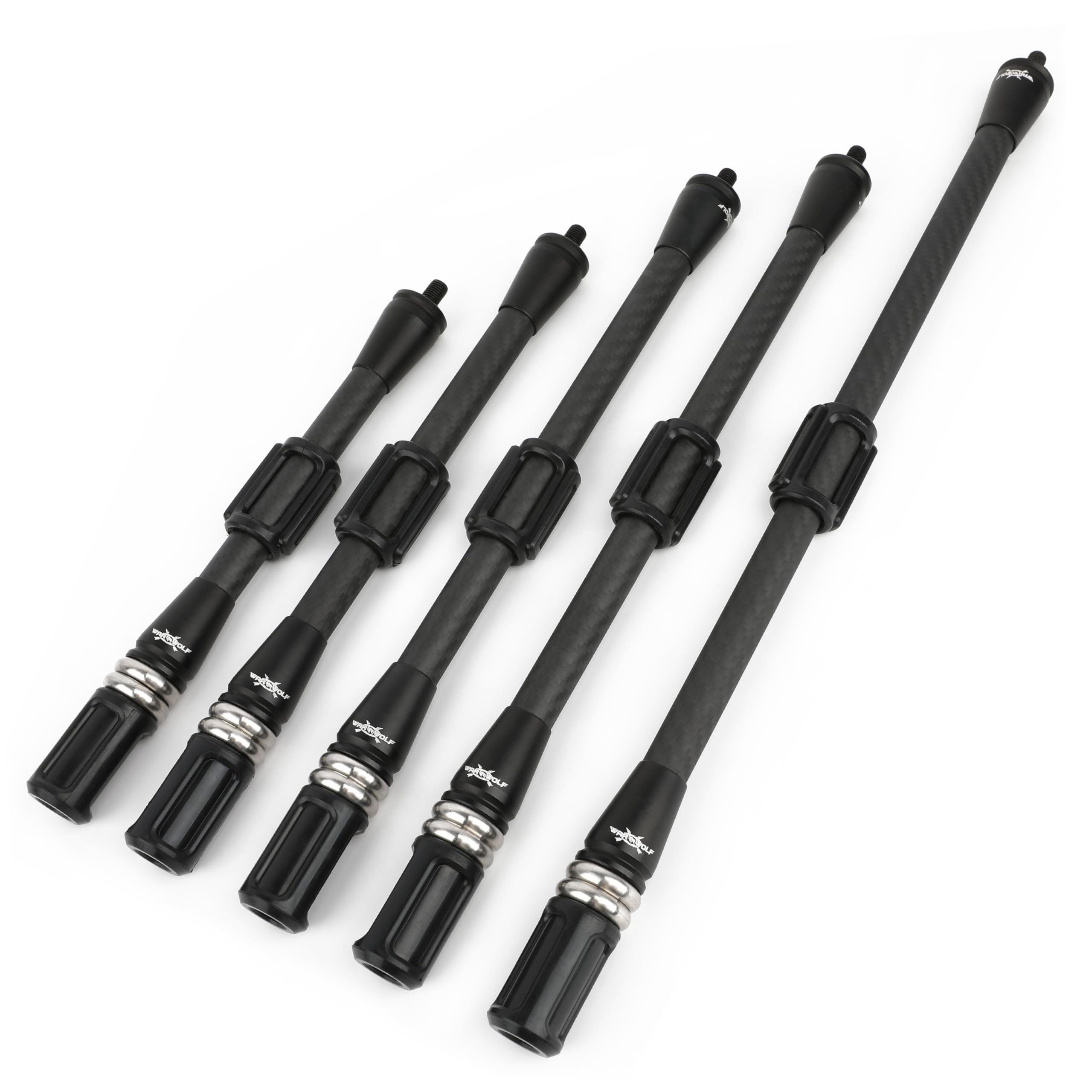 Estabilizador de arco de 7/9/11/12/15 pulgadas Bow Balance Bar Carbon Fiber Stalizer Rod Extension Pole Rod Bow Stabilizer Weight Silencer Damping para arco recurvo y arco compuesto