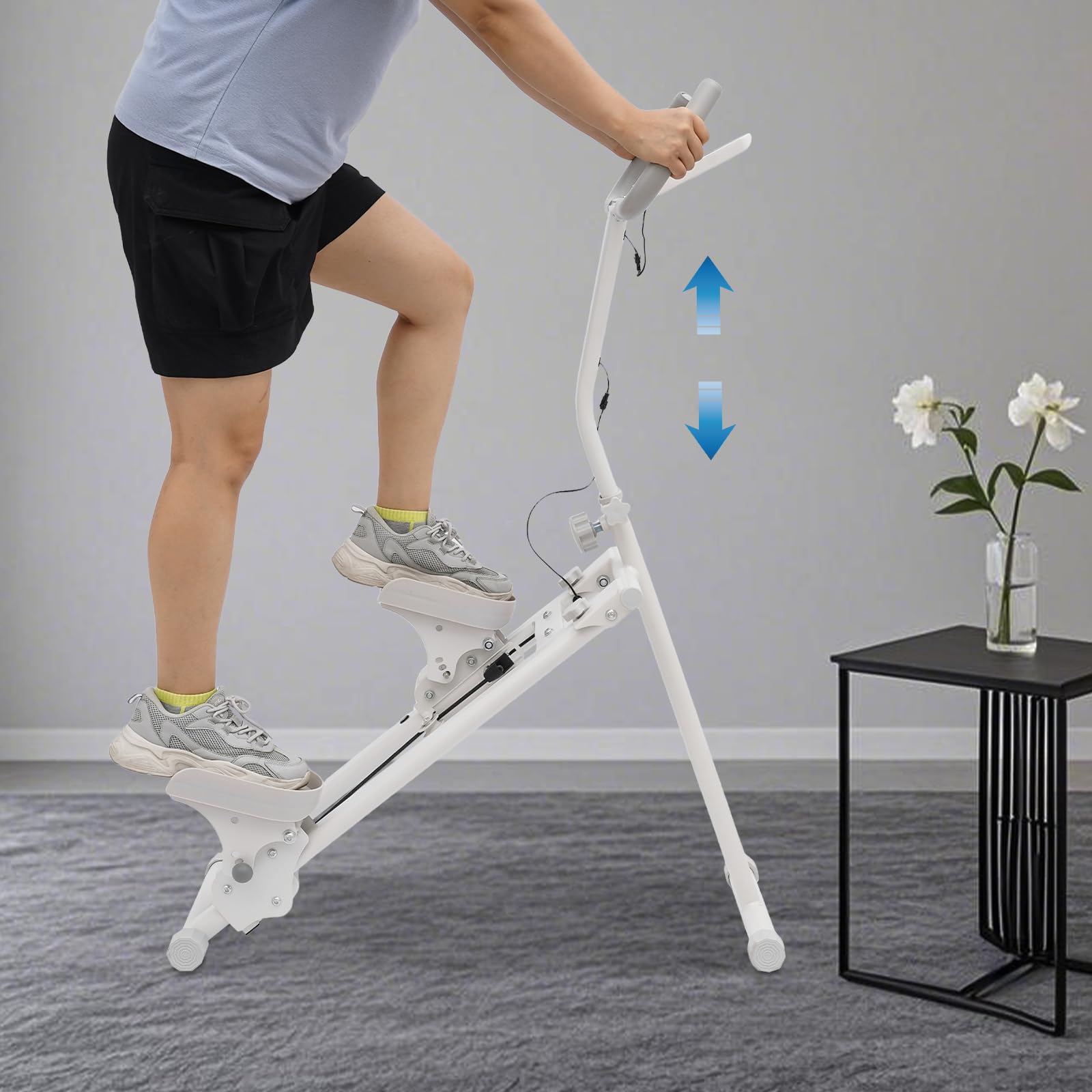Stepper maszyna do wspinaczki, sprzęt fitness z ekranem, składany sprzęt sportowy, regulowana wysokość, trzy poziomy oporu i cztery kąty pedałów, do treningu całego ciała