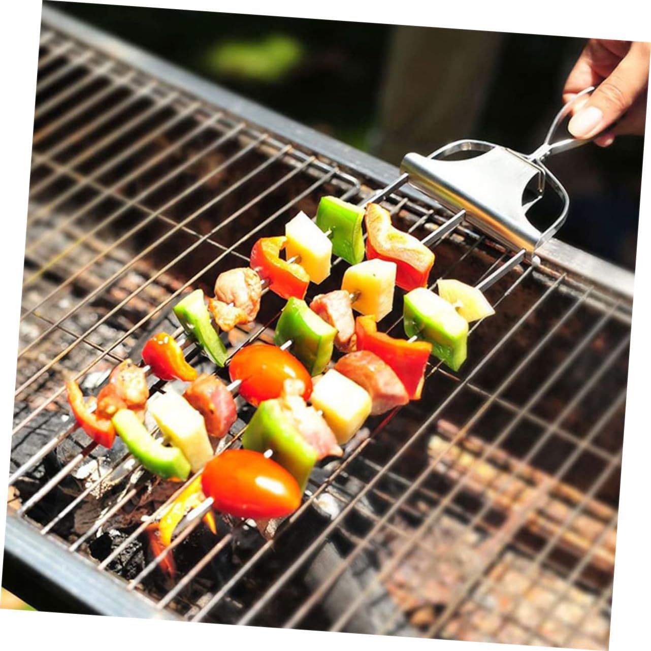 Ganchos De Carne Para Asador - Set De 2 En Acero Inoxidable - Sujetan Pollo Y Carne En Pinchos Giratorios