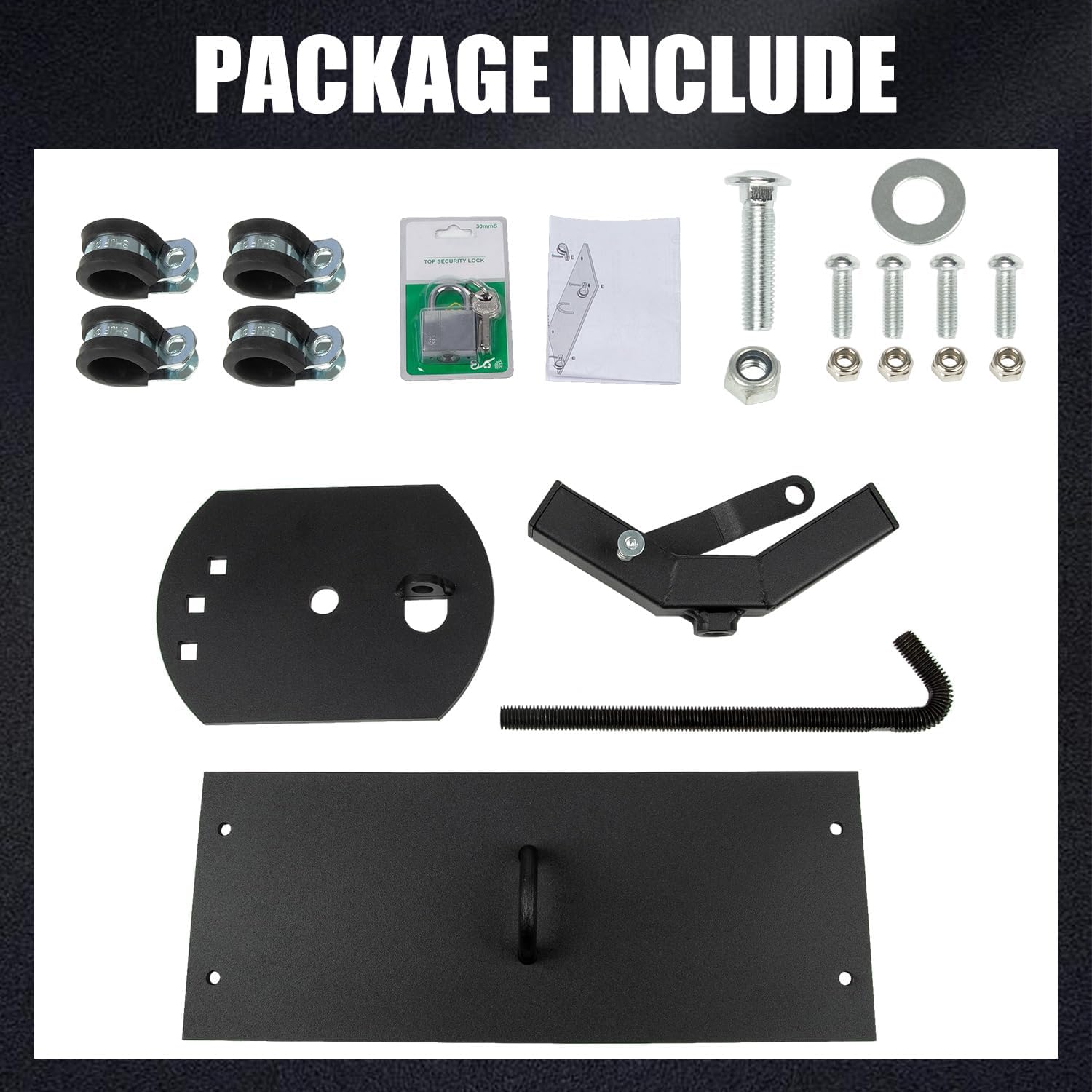 RANSOTO Universal Steel Roof Racks Spare Tire Carriers- Tire Mount Lock for Spare Tires up to 35 inches