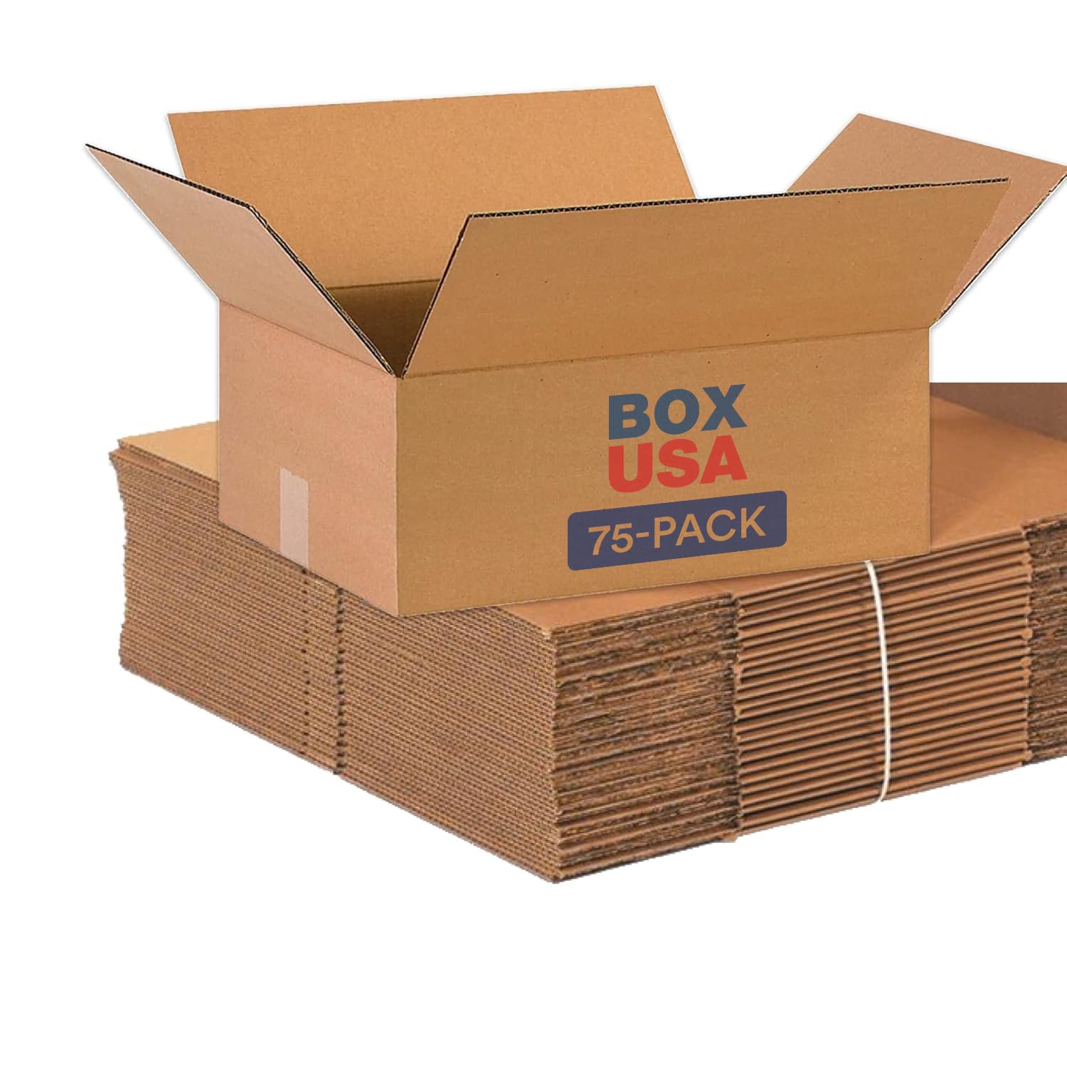 BOX USA 16 x 12 x 6 Corrugated Cardboard Boxes, Flat 16"L x 12"W x 6"H, Pack of 75 | Shipping, Packaging, Moving, Storage Box for Home or Business, Strong Wholesale Bulk Boxes