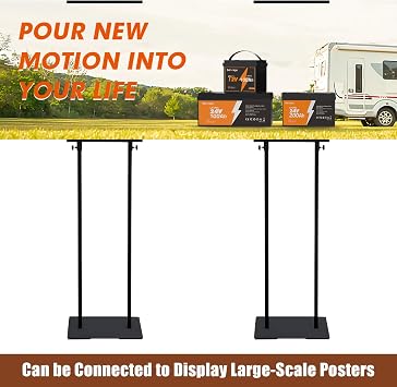 Signsxcel Poster Stand: Heavy Duty, Double-Sided, Adjustable Height, Iron, Black
