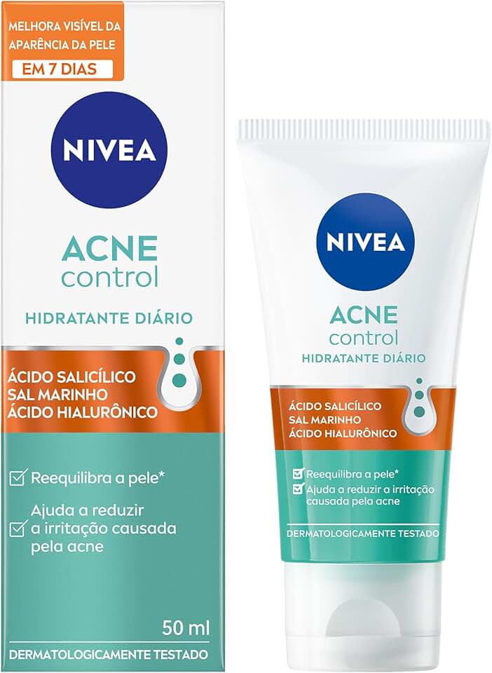 NIVEA Hidratante Facial Acne Control - Ajuda a combater 99% das bactérias causadoras da acne, controla a oleosidade, proporciona efeito matte, remove células mortas, reduz a vermelhidão
