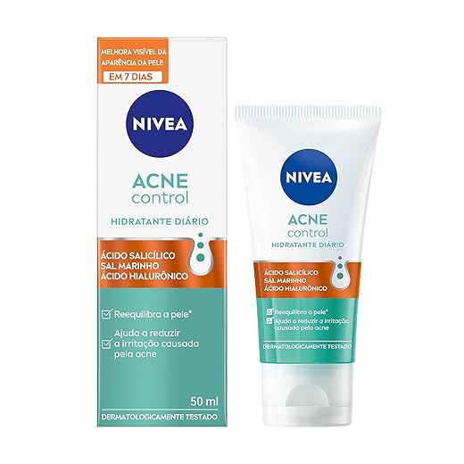 NIVEA Hidratante Facial Acne Control - Ajuda a combater 99% das bactérias causadoras da acne, controla a oleosidade, proporciona efeito matte, remove células mortas, reduz a vermelhidão