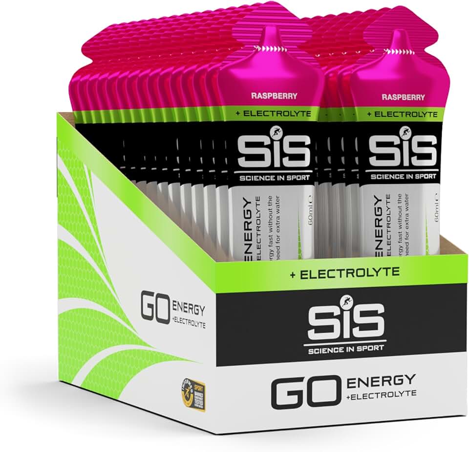 Science in Sport GO Gel Énergétique + Électrolytes 30 x 60ml Framboise, Vegan - Idéal pour l'Apport Énergétique et l'Équilibrage des Électrolytes