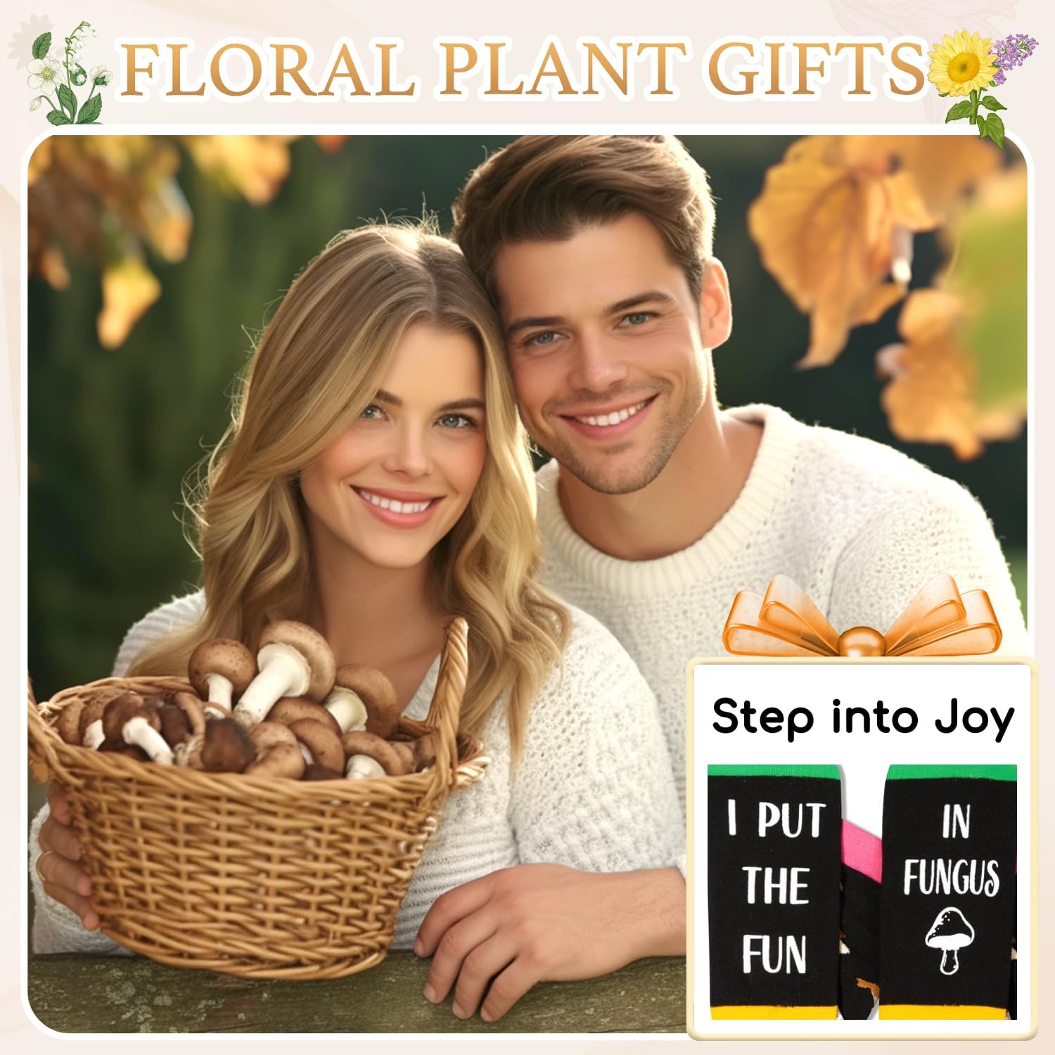 HAPPYPOP Plant Gifts for Adult - Sunflower Lavender Mushroom Socks for Gardening Lovers - Image 6