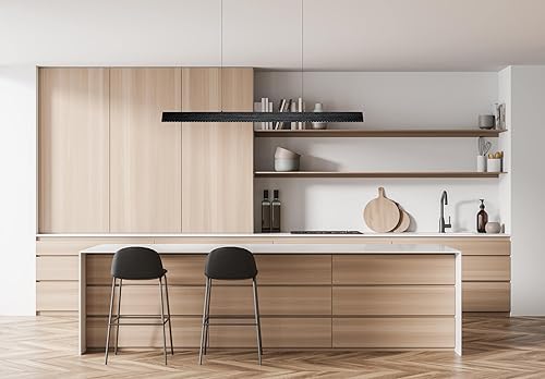 Miniatura 3 de Lámpara colgante lineal LED regulable de 38 pulgadas con certificación ETL, comedor, sala de estar, cocina, oficina, 3000 K, 90RA, negro cepillado