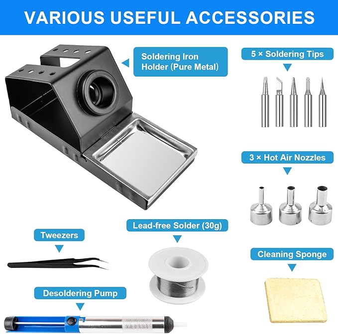 Estación De Soldadura 2 En 1 Calor 110V miniatura 6
