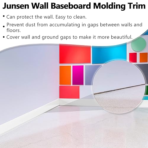 Miniatura 6 de Base de pared de vinilo flexible para zócalo de 5 pulgadas x 20 pies, autoadhesiva, base de suelo de goma para despegar y pegar, molduras de esquina