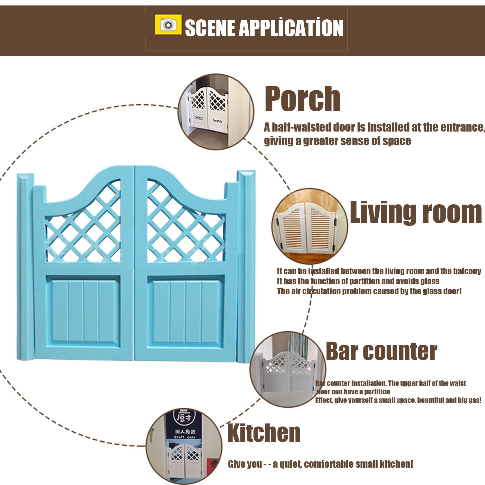 Porte Oscillanti In Legno Massello Per Bar - Bianco 110x90 Cm | Porte Da Saloon Con Ritorno Automatico - Foto 2