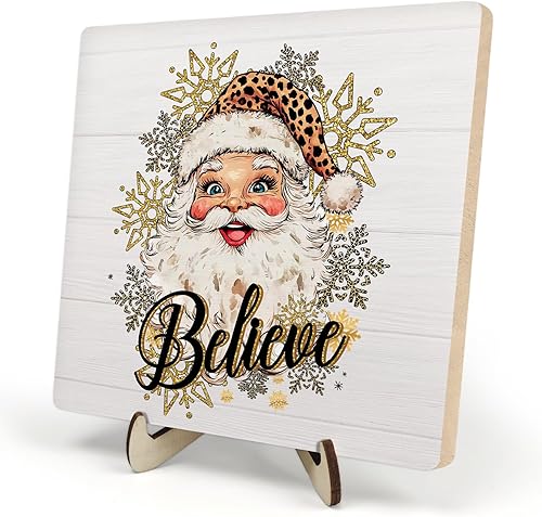 Letrero de placa de madera con texto en inglés "Merry Christmas", letrero de madera para decoración de escritorio de oficina en casa, 5.9 x 5.9